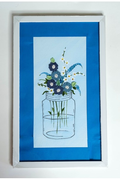 Happy Threads Frames With Artwork and Crochet Motifs (Blue) Happy Threads Frames With Artwork and Crochet Motifs (Blue)